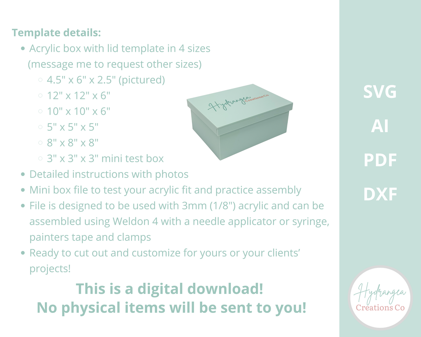 Acrylic Box with Lid | Laser Cut SVG File