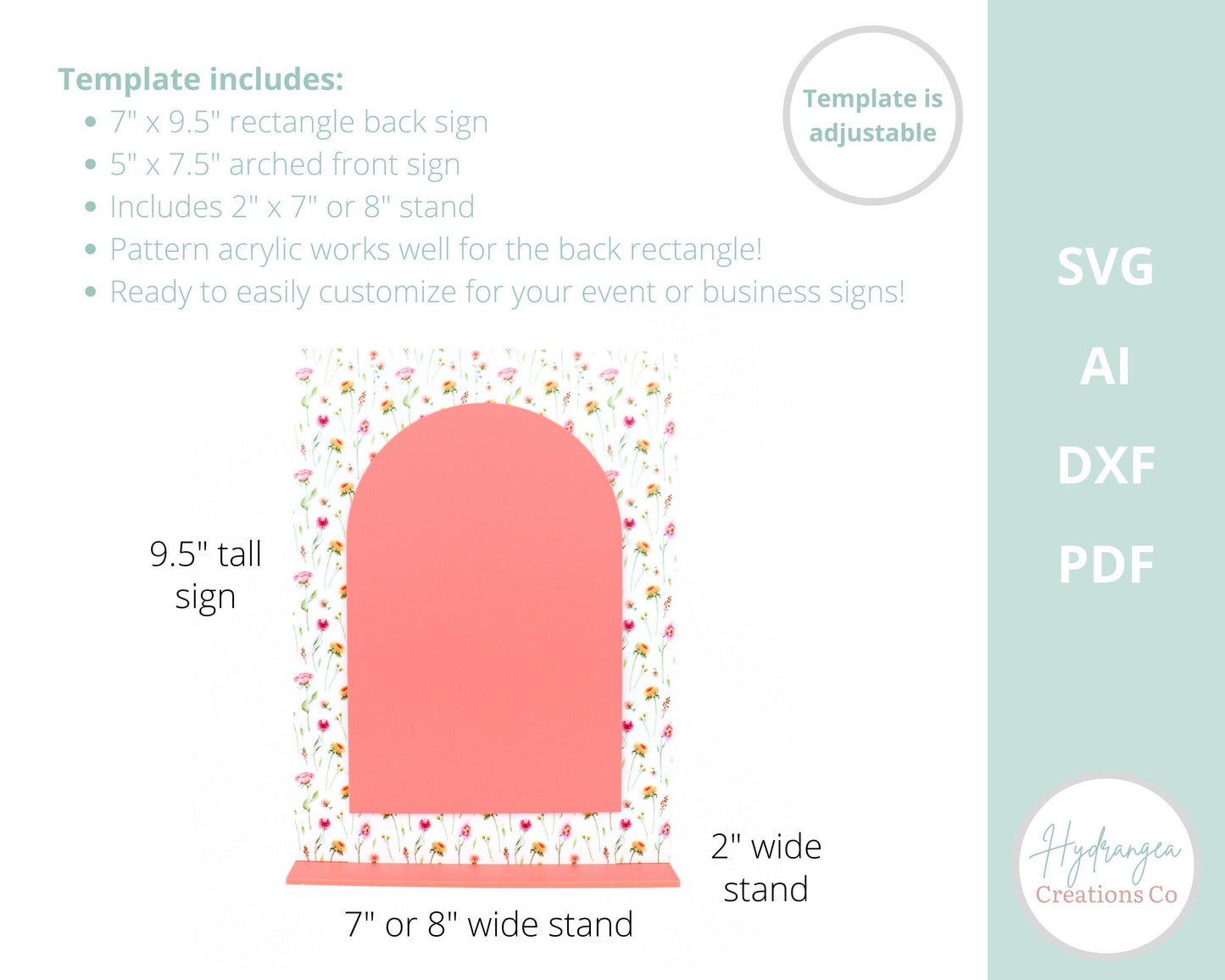 Arch Rectangle Sign SVG Template Wedding Signage | Signature Drink or Party Favor Sign | Bridal or Baby Shower Signage | Laser Cut File