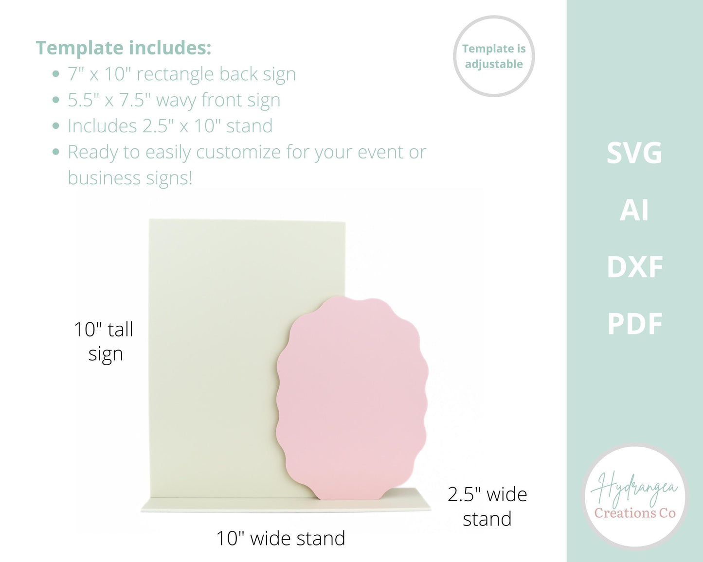 Double Wavy Rectangle Sign Template SVG Wedding Signage | Signature Drink Sign | Social Media Sign | Bridal Shower QR Code | Laser Cut File