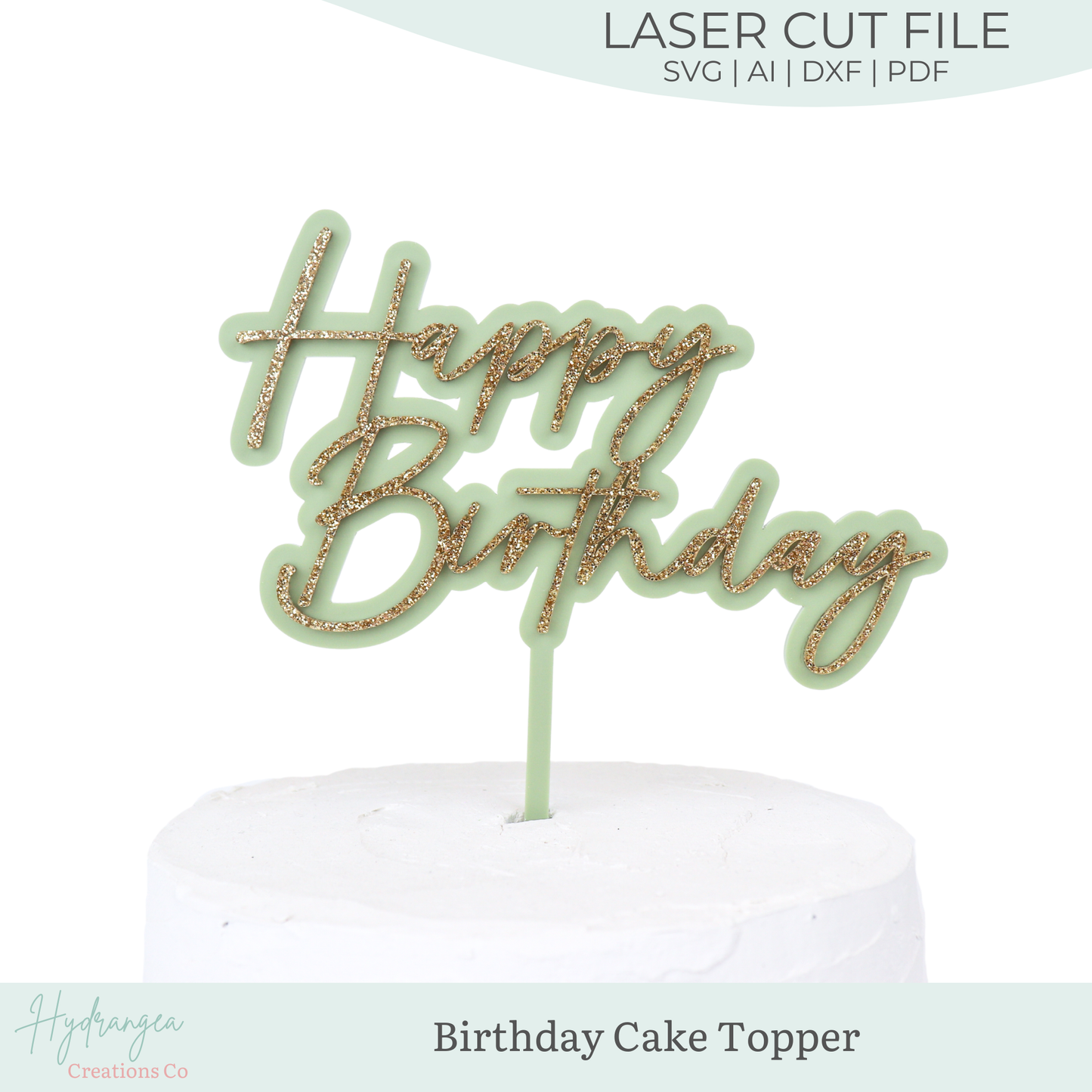 Happy Birthday Cake Topper | Laser Cut SVG File