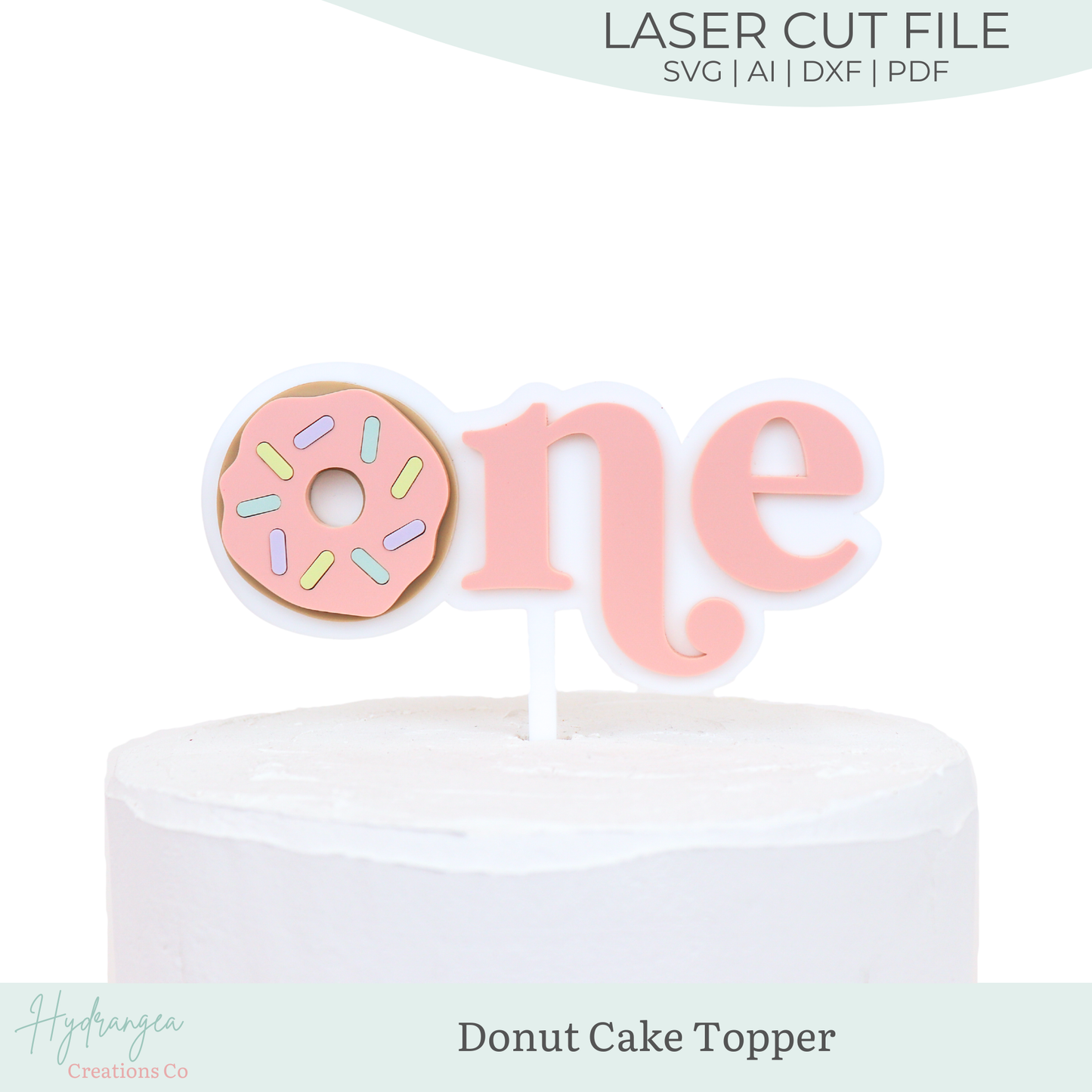 One Donut Cake Topper | Laser Cut SVG File