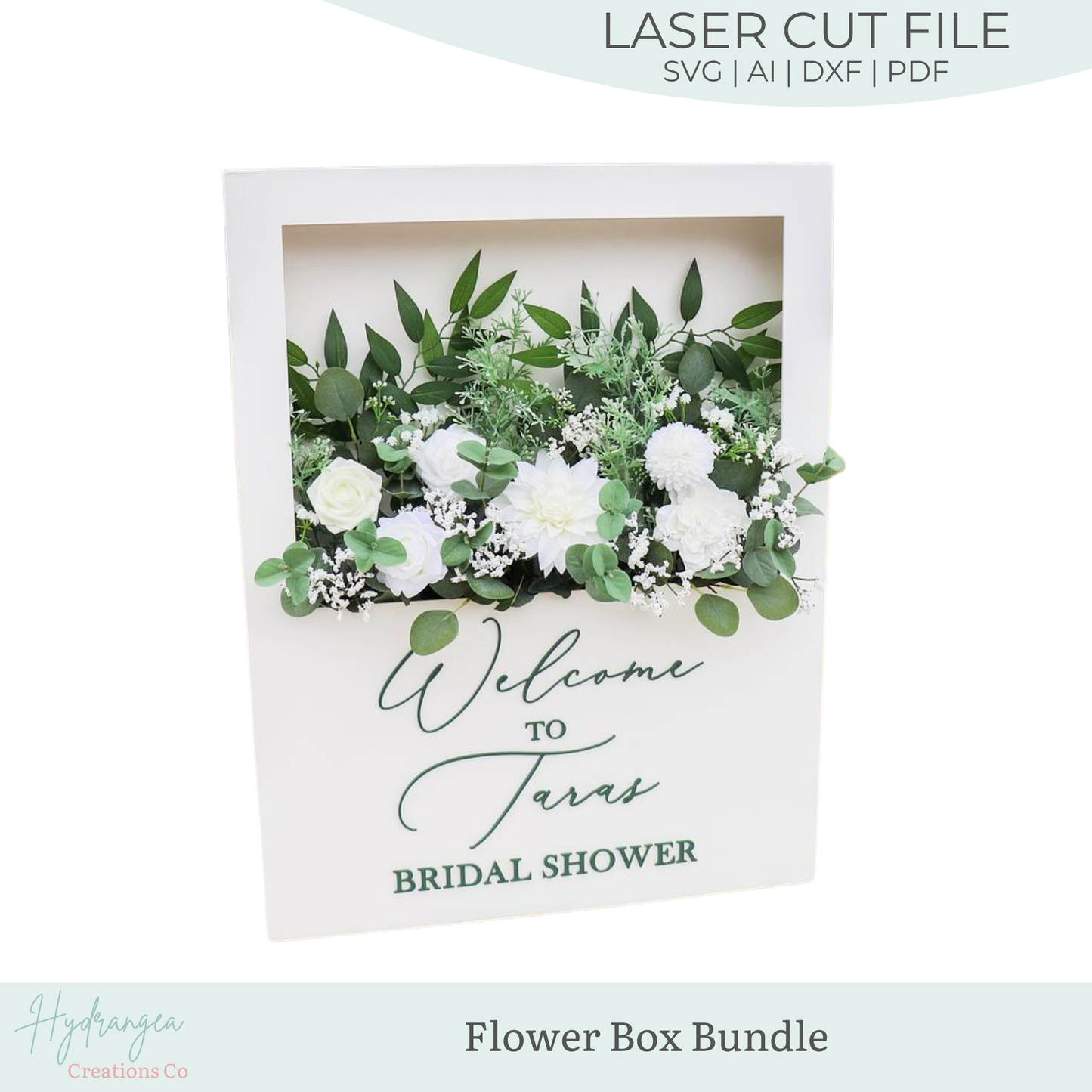 Flower Box Welcome Sign Bundle | Laser Cut SVG File
