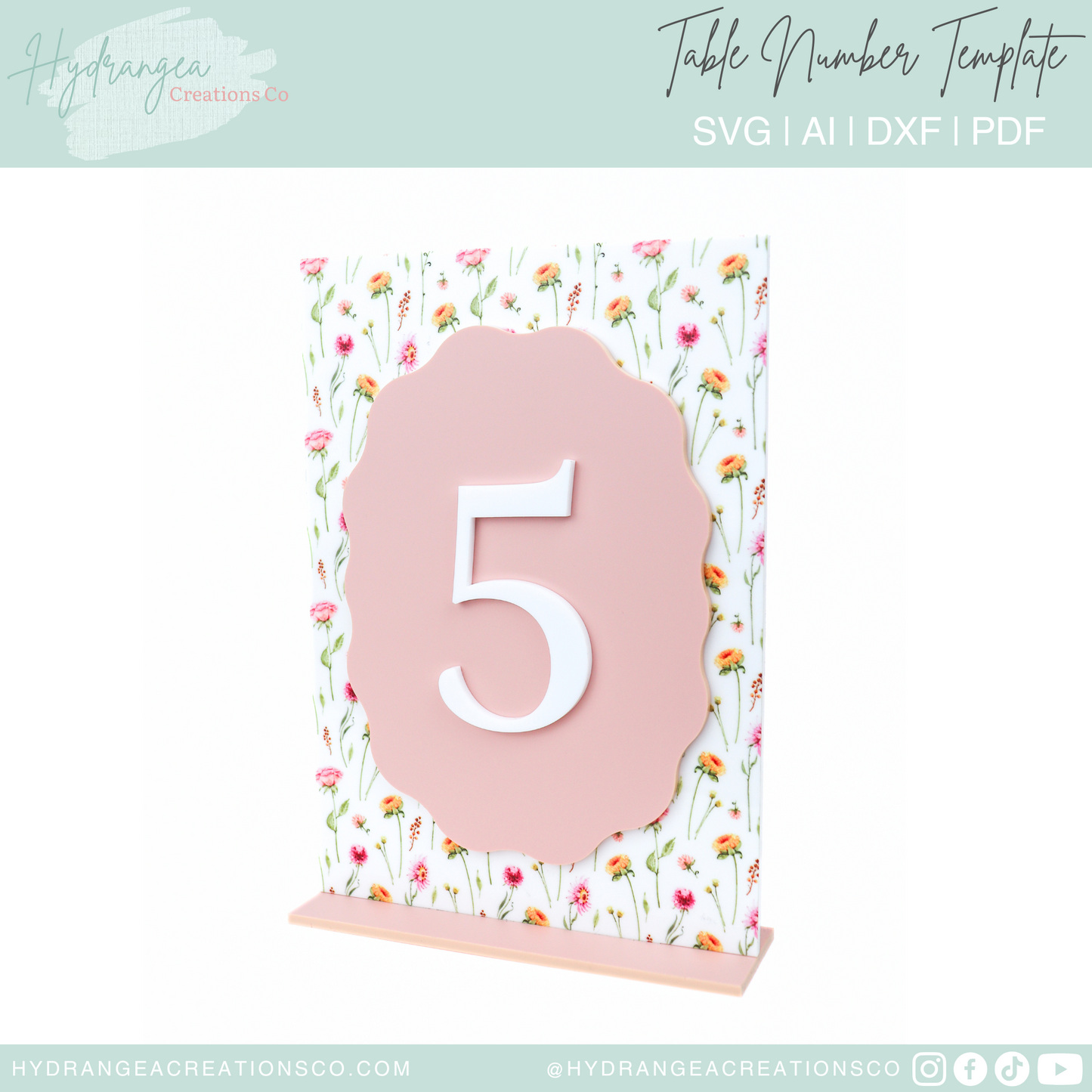 Table Number Layered Wavy | Laser Cut SVG File