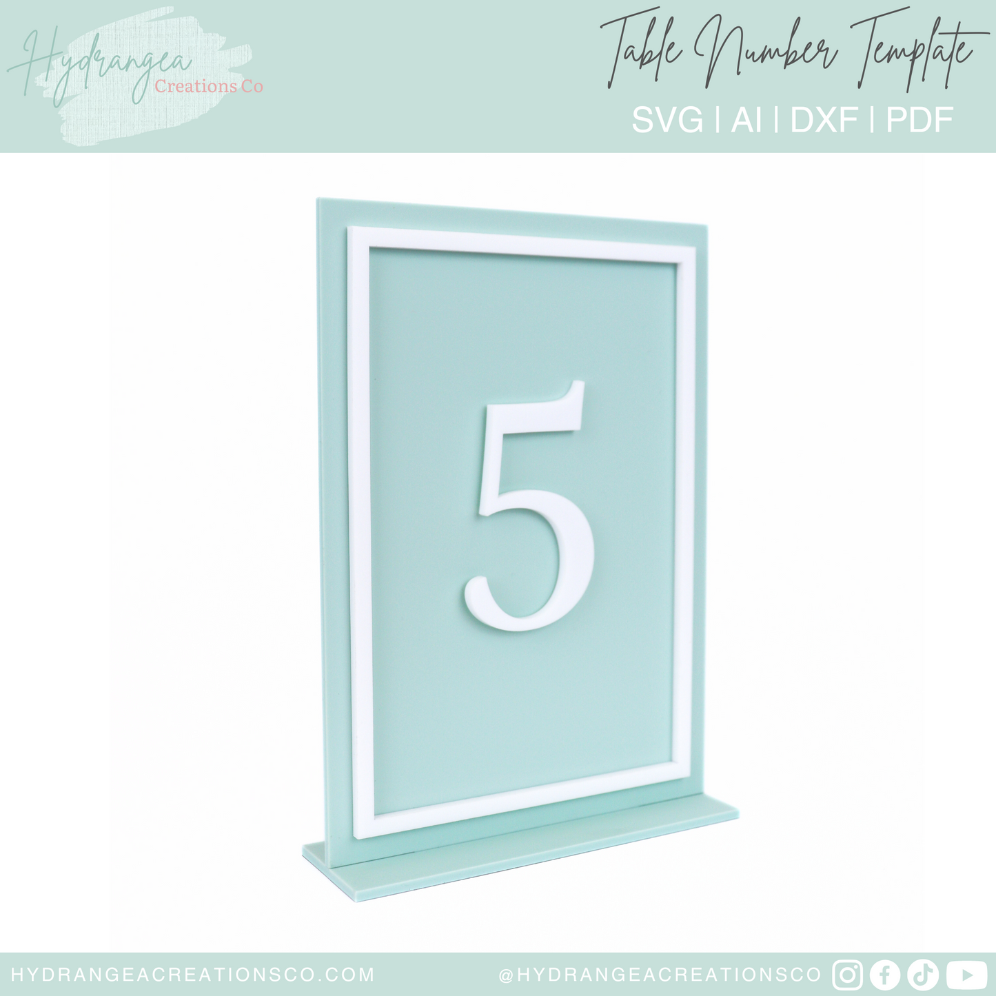 Rectangle Table Number | Laser Cut SVG File