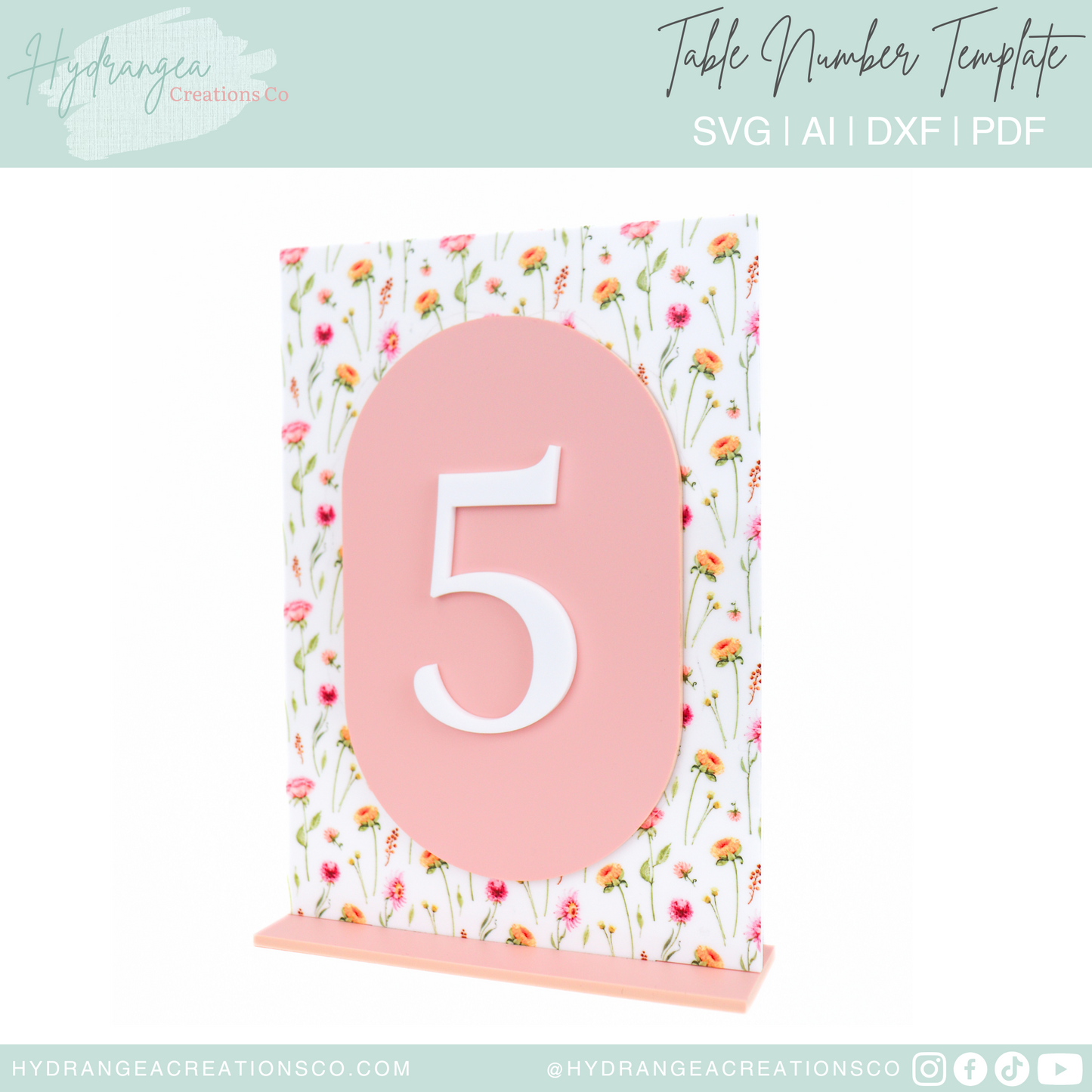 Table Number Layered Rectangle Oval | Laser Cut SVG File Template