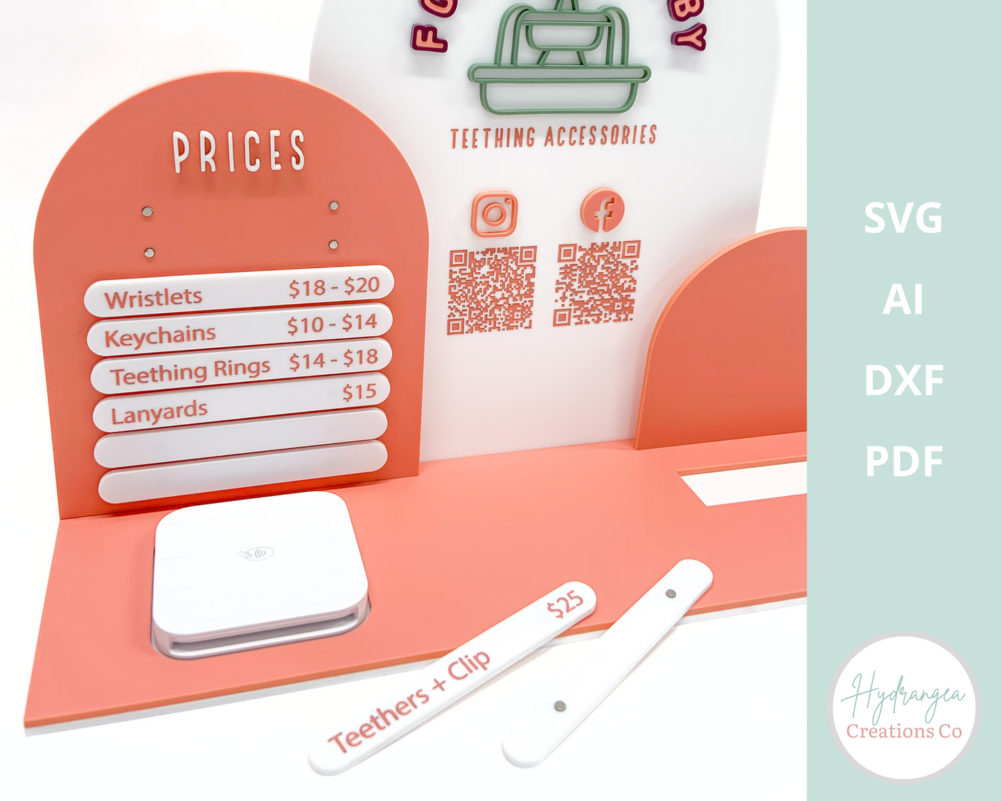 Square Reader Magnetic Interchangeable Pricing Sign | Laser Cut SVG File