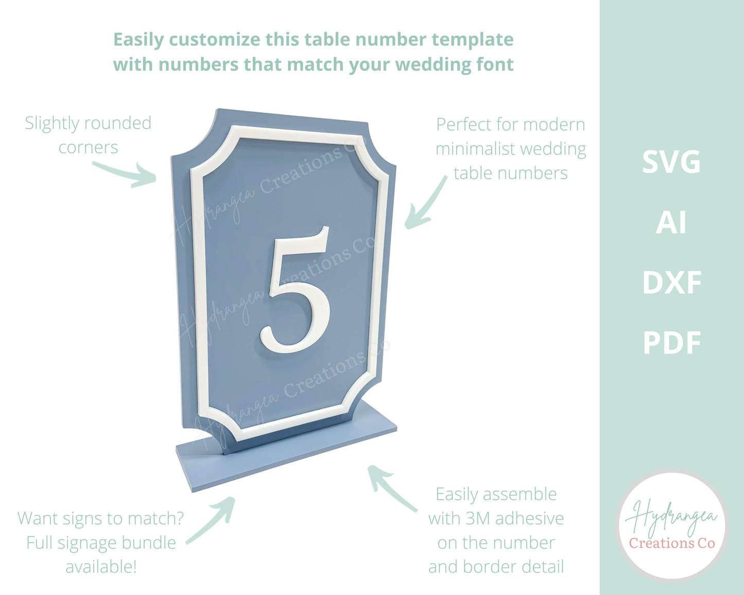 Table Number Template | Laser Cut SVG File