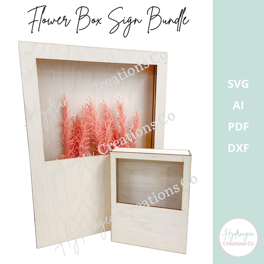 Flower Box Welcome Sign Bundle | Laser Cut SVG File