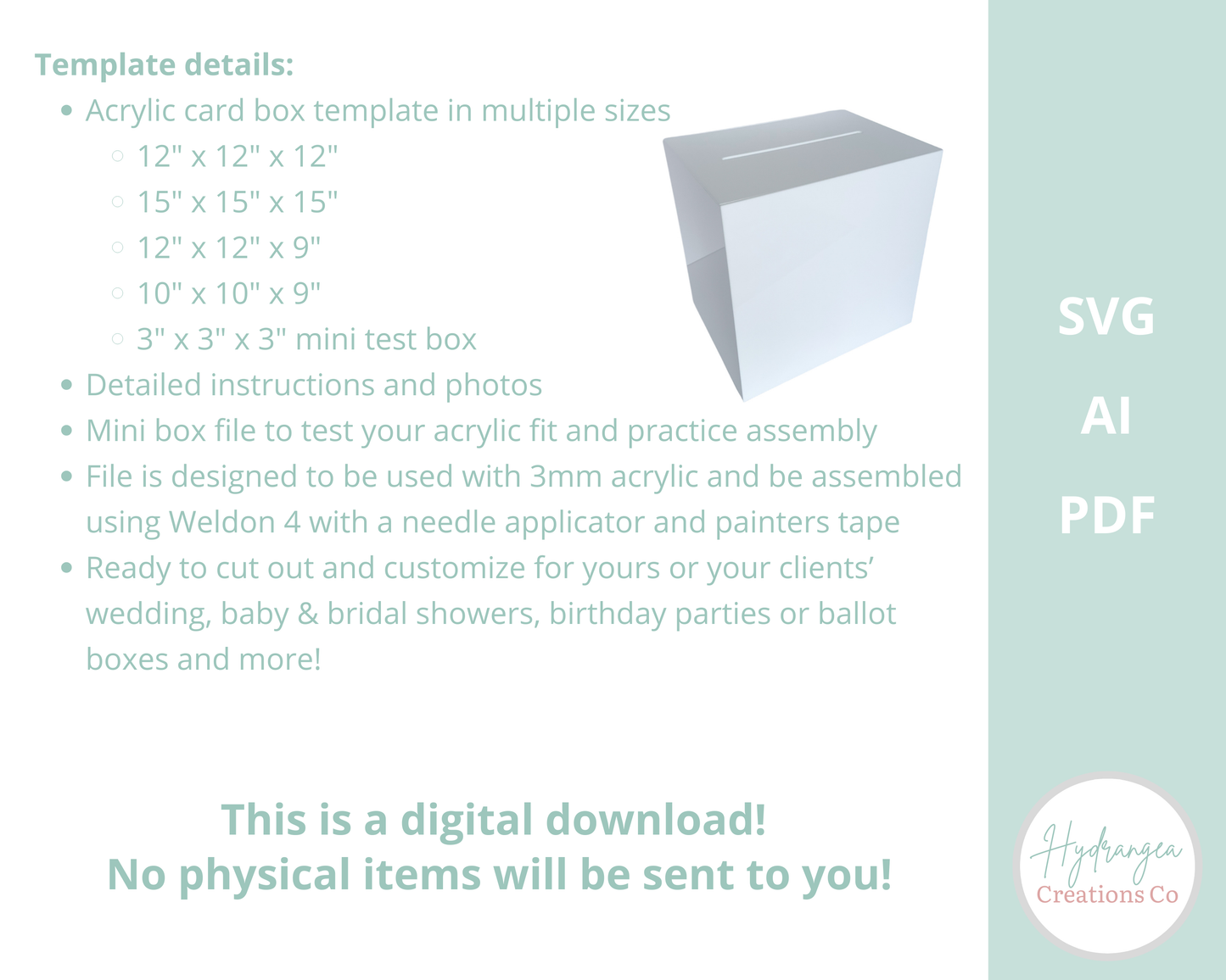 Acrylic Card Box | Laser Cut SVG File