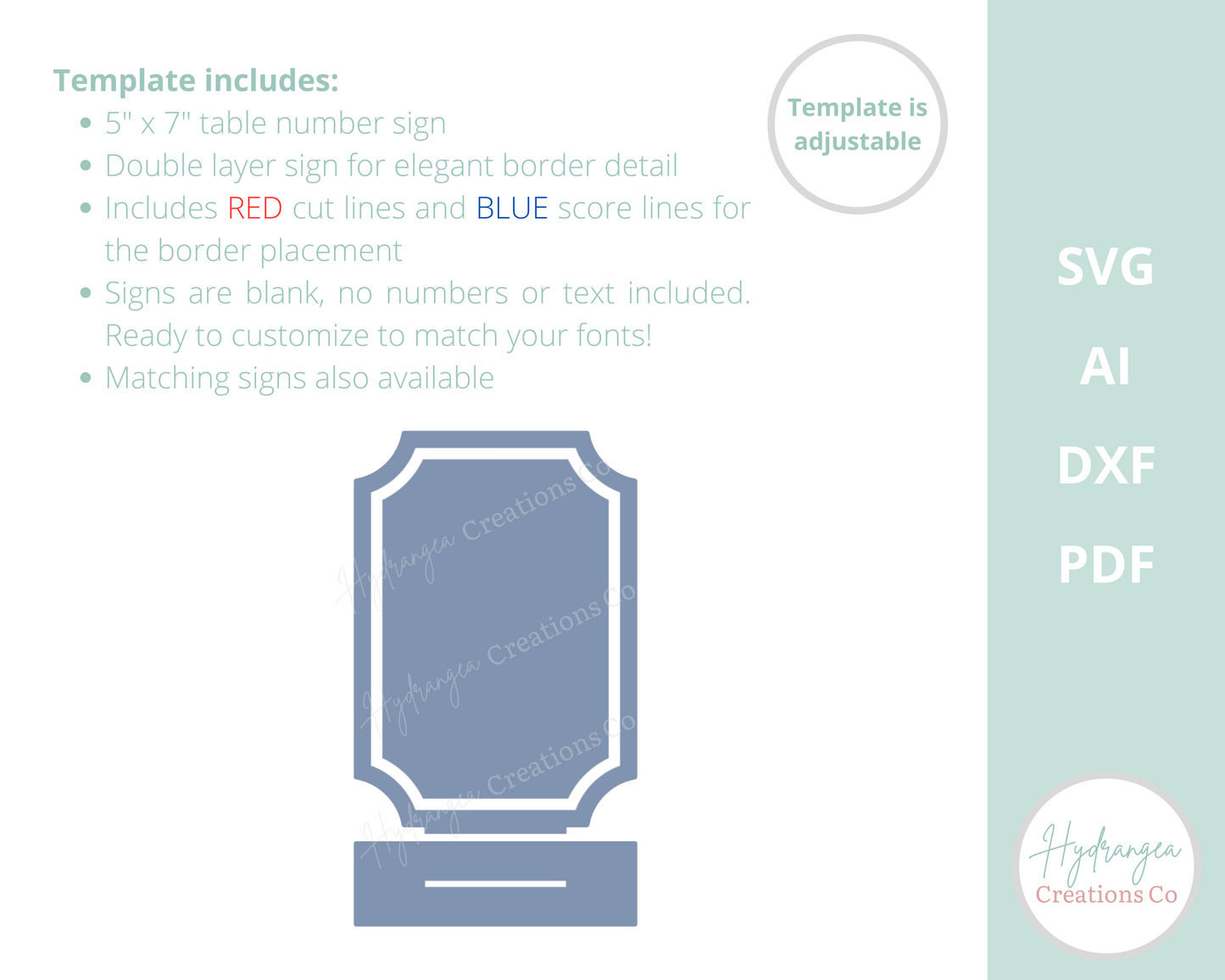 Table Number Template | Laser Cut SVG File