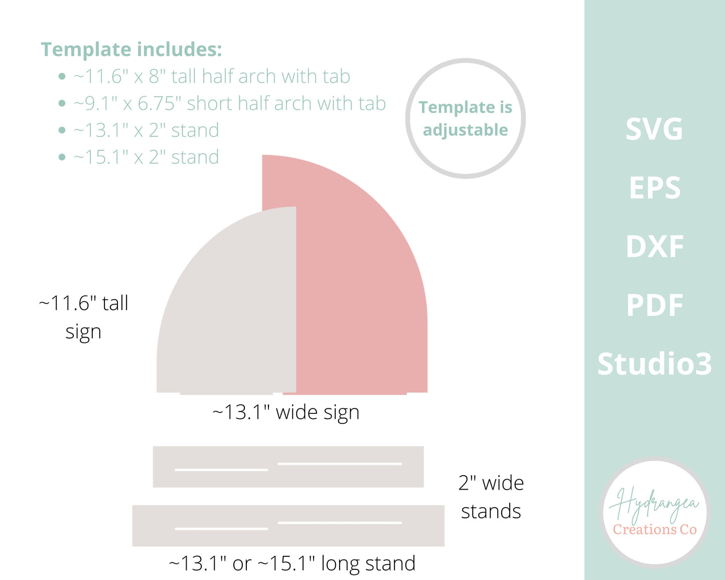 Signature Drink Sign SVG Acrylic Wedding Sign Template, Social Media Sign, Double Half Arch With Stand DXF Eps Pdf Glowforge Laser Cut File