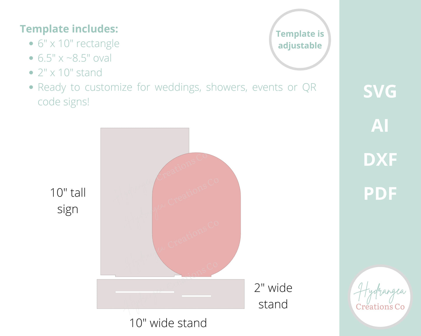 Acrylic Bar Menu Sign Laser Cut File SVG Oval Event Signage Template, Modern Wedding, Bridal Shower, Social Media, QR Code, Signature Drink