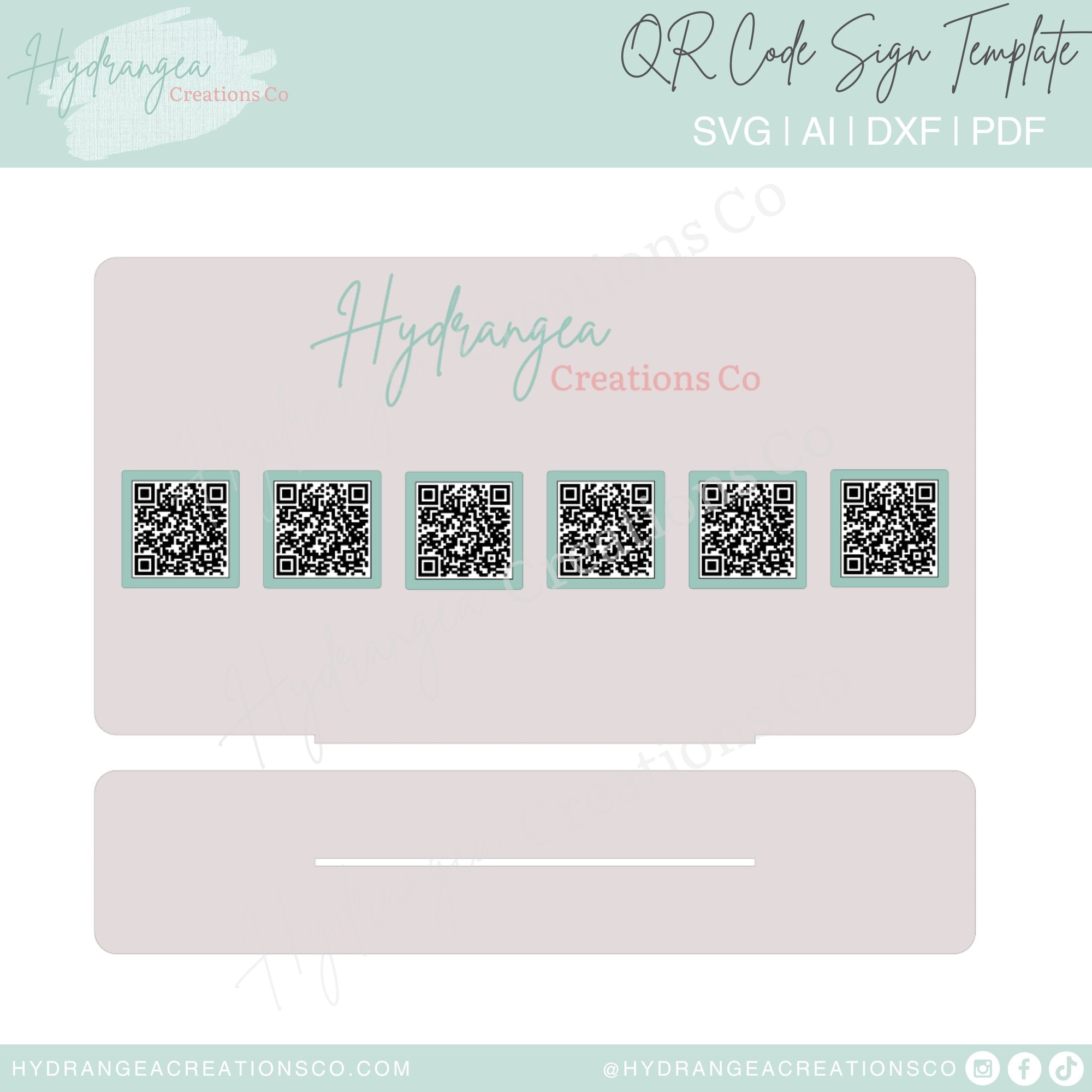 Rectangular Qr Code Design Rectangle 6 QR Code Sign | Laser Cut SVG File – Hydrangea Creations Co