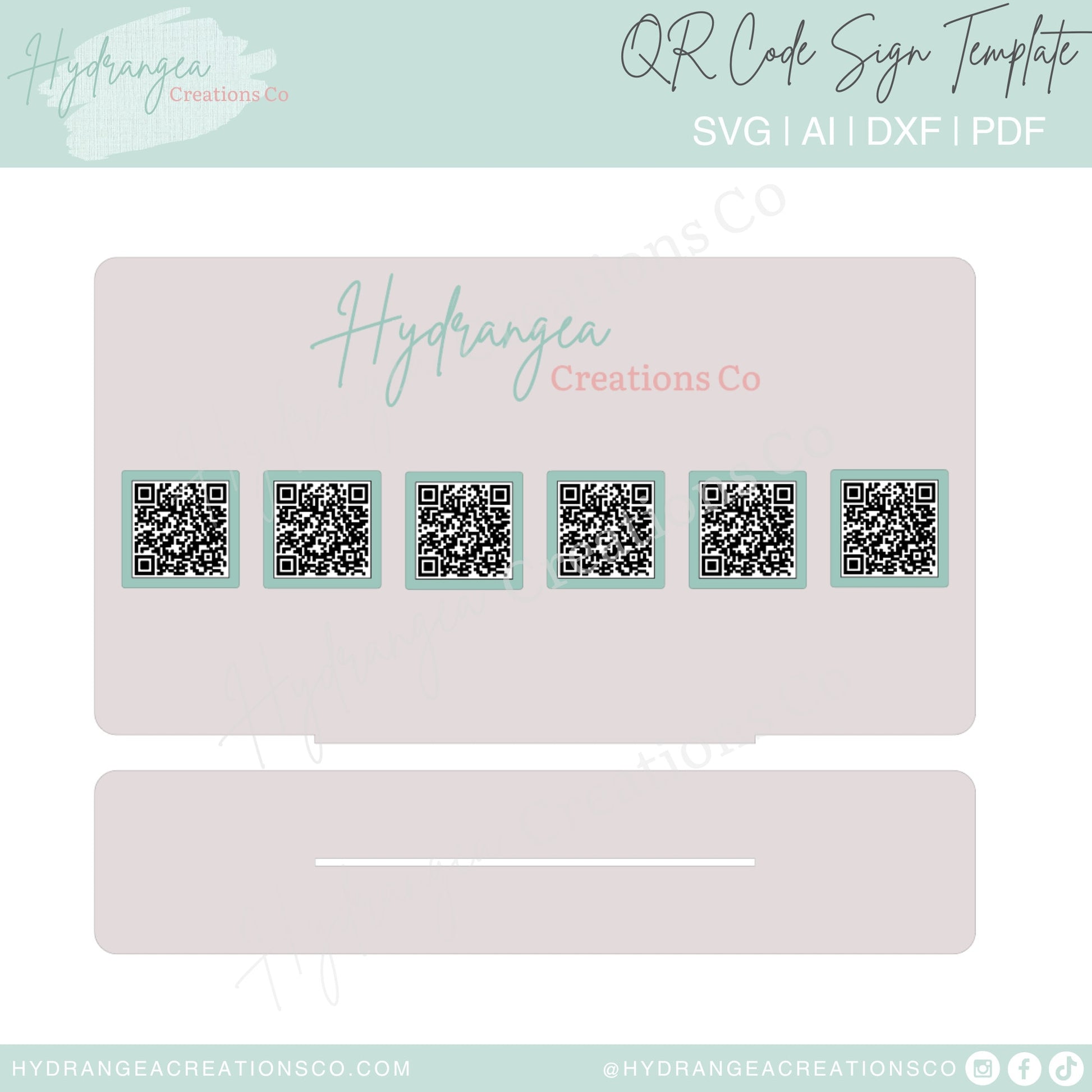 6 QR Code Social Media Sign Acrylic Laser SVG Cut File | Venmo Payment Scan to Pay Sign | Modern Market Craft Show Pop Up Shop Display