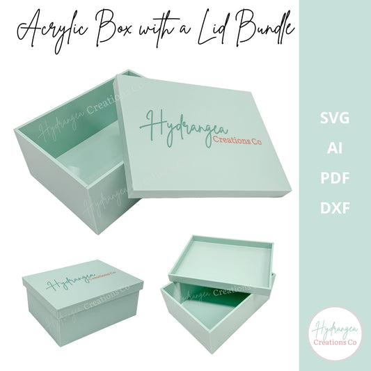 Laser Cut Acrylic Box with Lid SVG File | Gift Box, Bridal, Bridesmaid Box | Corporate Gift Box | Personalized Custom Memory Keepsake Box