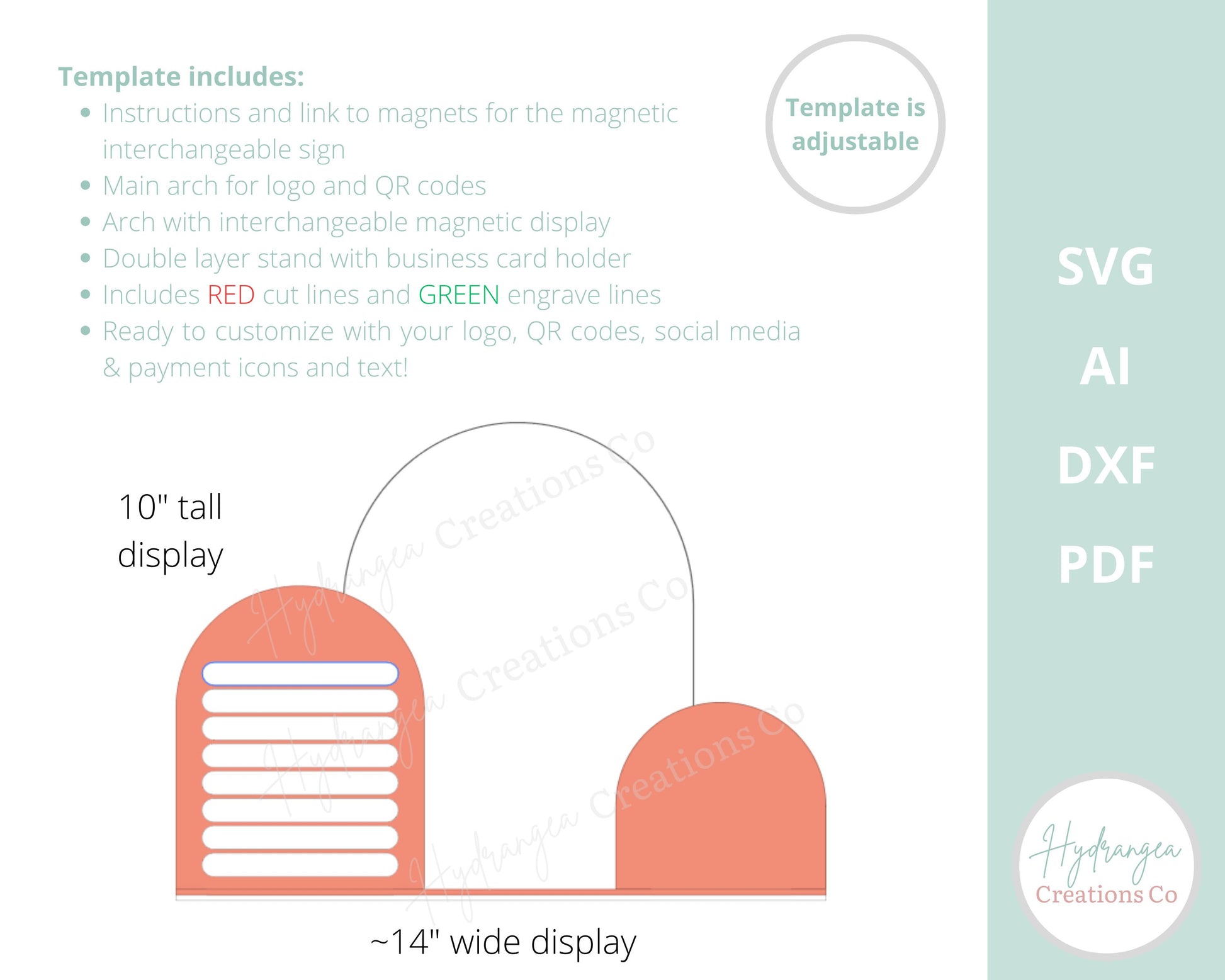 Magnetic Interchangeable Pricing Sign Laser File SVG | Market Craft Show Display | Menu | QR Code Social Media Pay | Business Card Holder