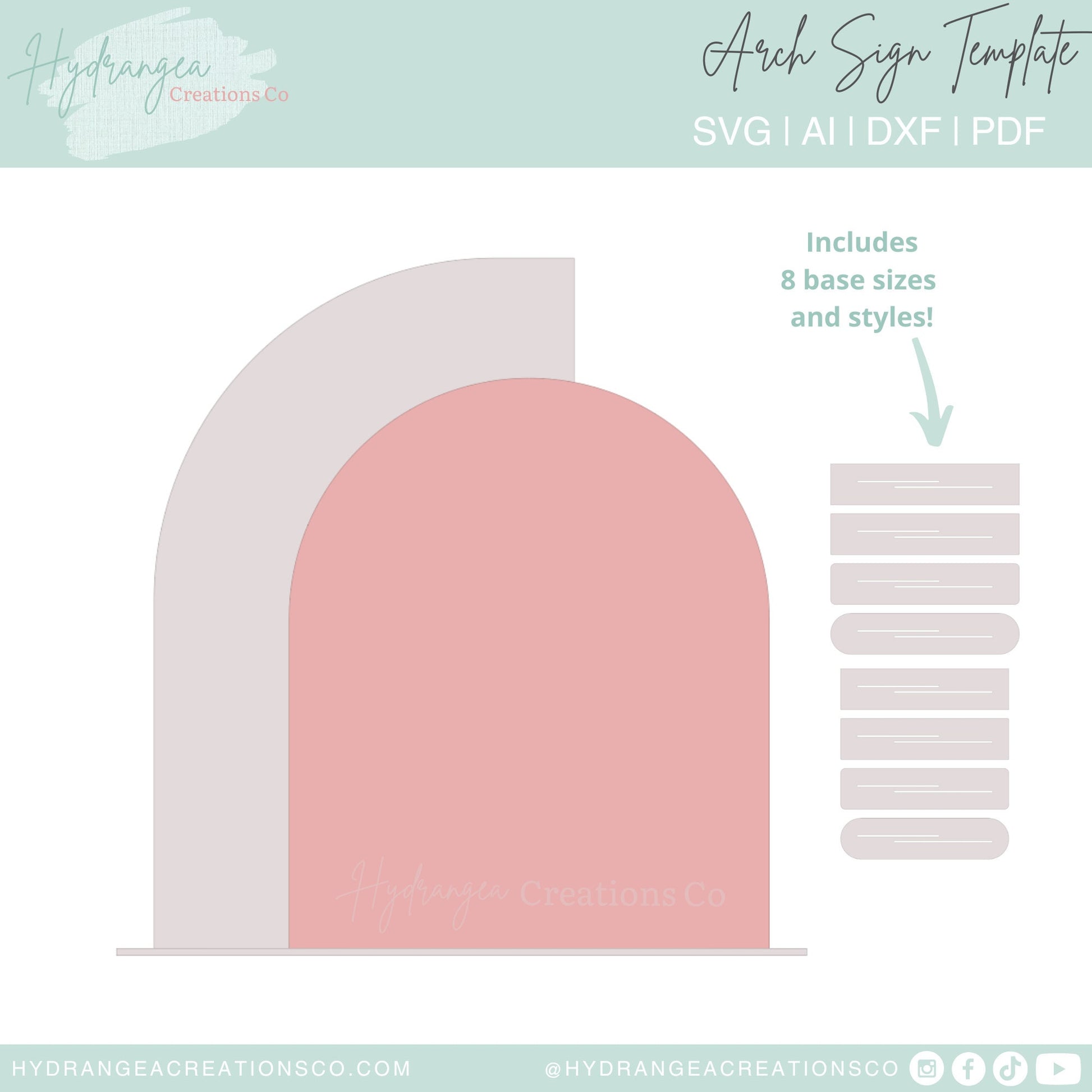 Arch Sign Template SVG Wedding Signage | Signature Drink Bar Menu | Social Media Sign | Half Arch | Bridal Shower QR Code | Laser Cut File