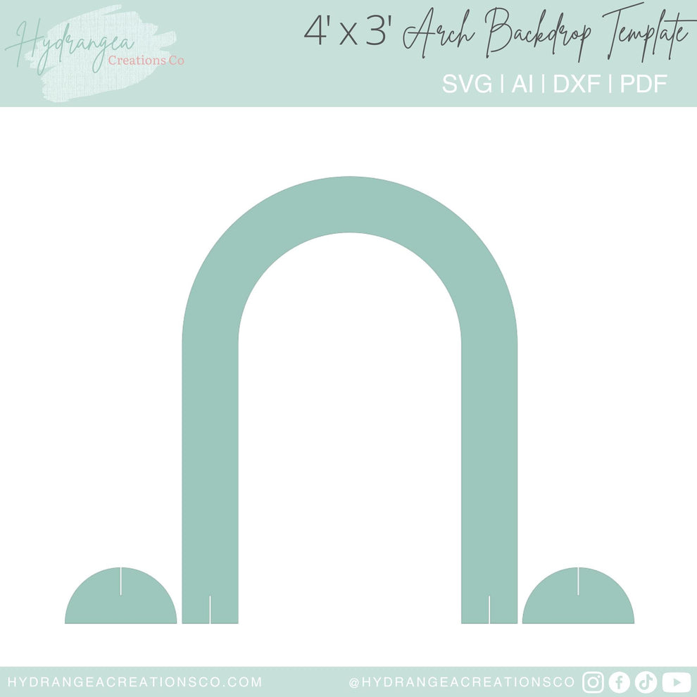 4' x 3' Arch Backdrop | Laser Cut SVG File – Hydrangea Creations Co