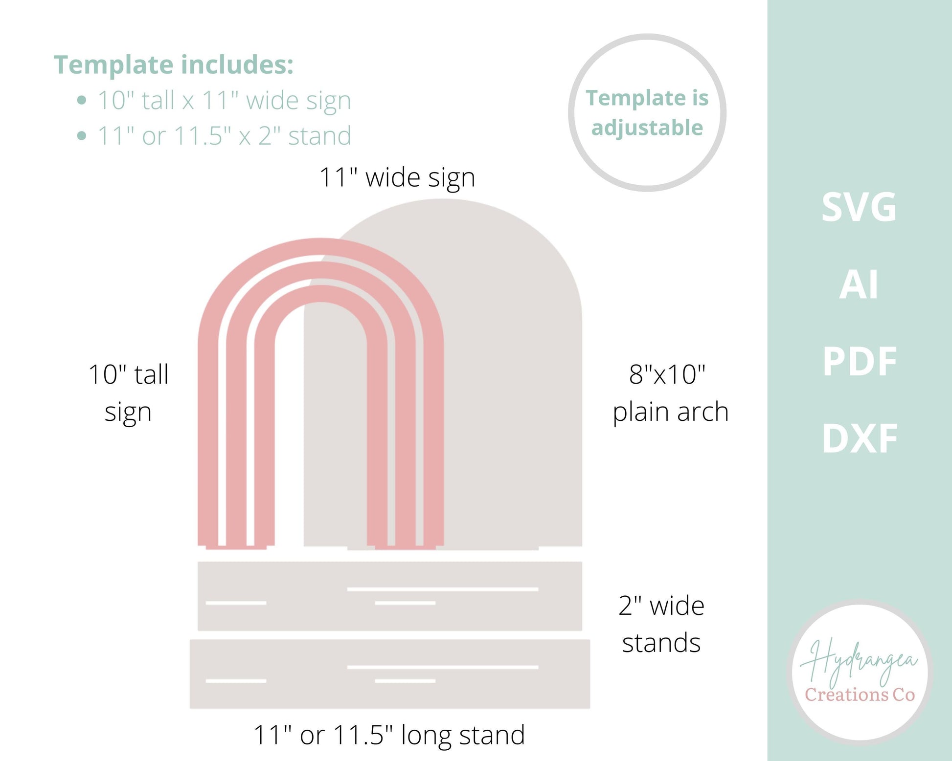 Rainbow Arch Sign SVG | Glowforge Laser Cut Files | Boho Mid-century Modern Chiara Arch Sign Template | Acrylic Wooden Triple Rainbow Sign