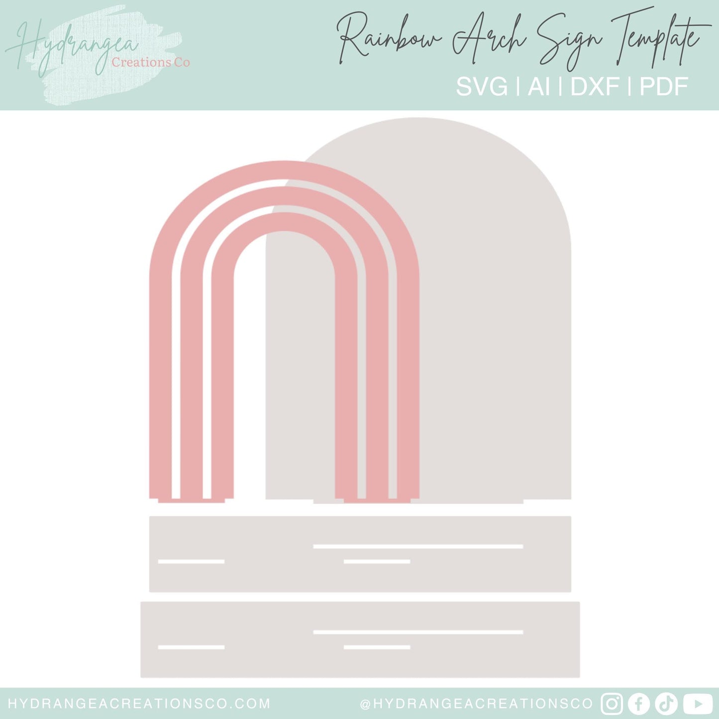 Rainbow Arch Sign SVG | Glowforge Laser Cut Files | Boho Mid-century Modern Chiara Arch Sign Template | Acrylic Wooden Triple Rainbow Sign