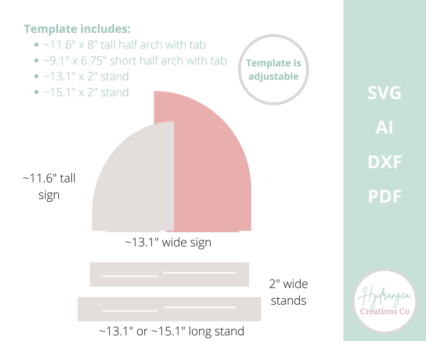 Double Half Arch Sign | Laser Cut SVG File