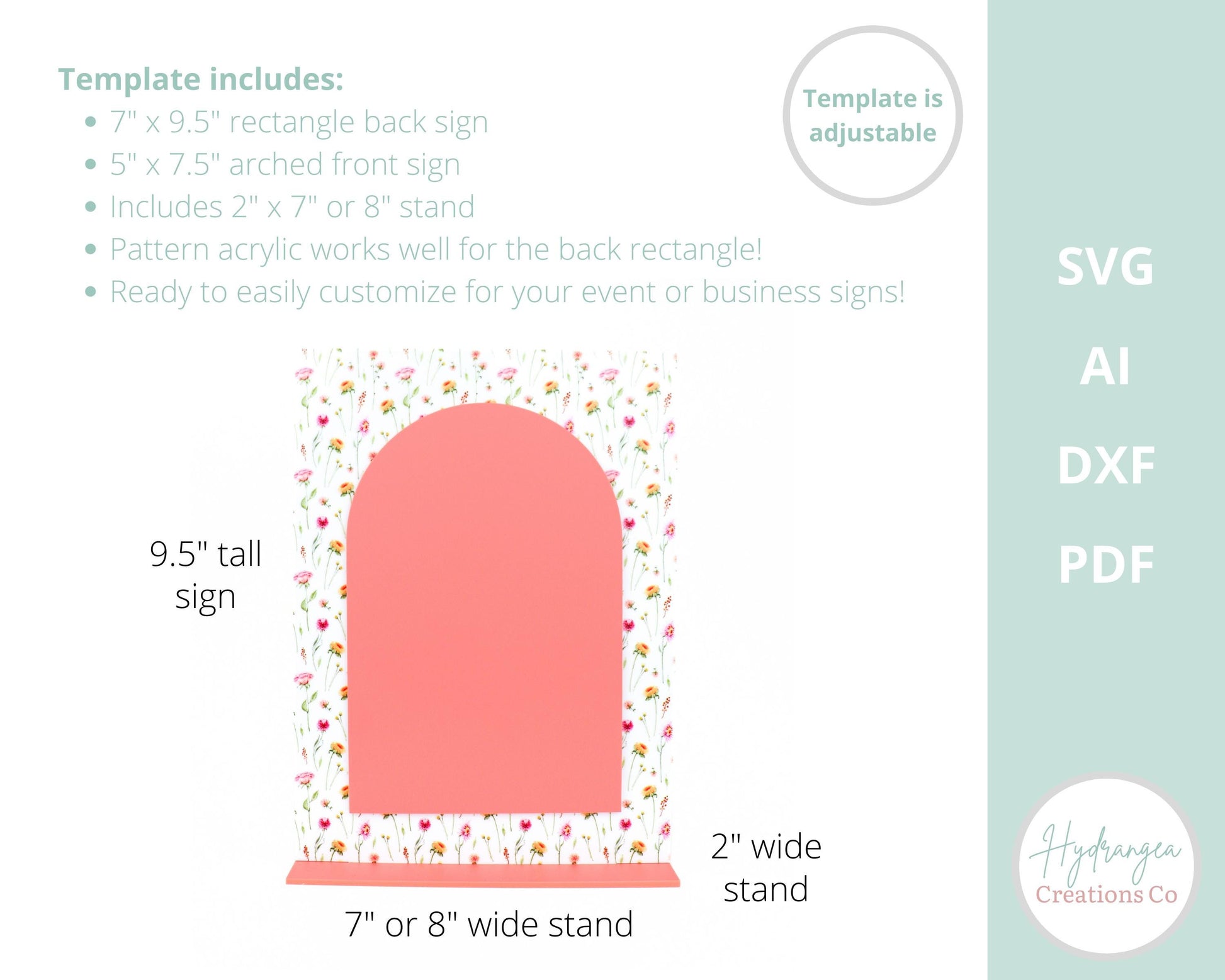 Arch Rectangle Sign SVG Template Wedding Signage | Signature Drink or Party Favor Sign | Bridal or Baby Shower Signage | Laser Cut File