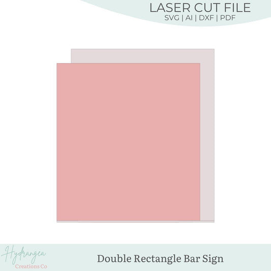 Double Rectangle Sign With Stand Template SVG Signature Drink Wedding Bar Menu Sign, Social Media, Payment QR Code, Glowforge Laser Cut File