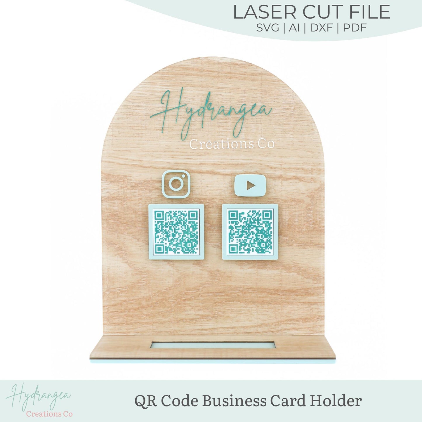 Arch QR Code Business Card Holder Laser SVG Cut File | Payment Scan to Pay Sign | Business Card Holder | Market Craft Show Display