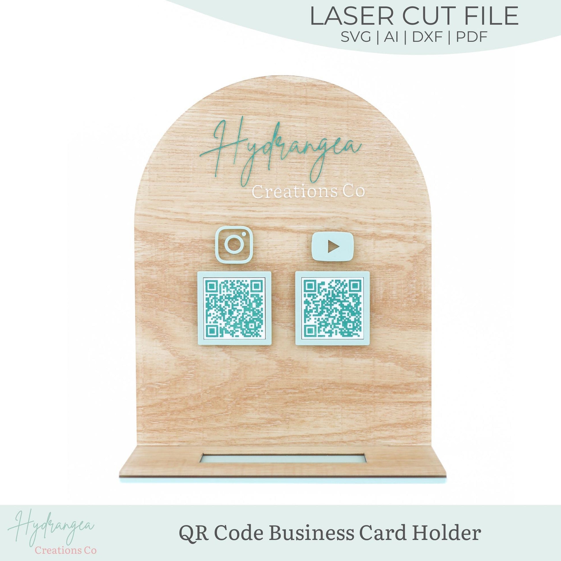 Arch QR Code Business Card Holder Laser SVG Cut File | Payment Scan to Pay Sign | Business Card Holder | Market Craft Show Display