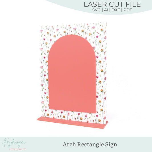 Arch Rectangle Sign SVG Template Wedding Signage | Signature Drink or Party Favor Sign | Bridal or Baby Shower Signage | Laser Cut File