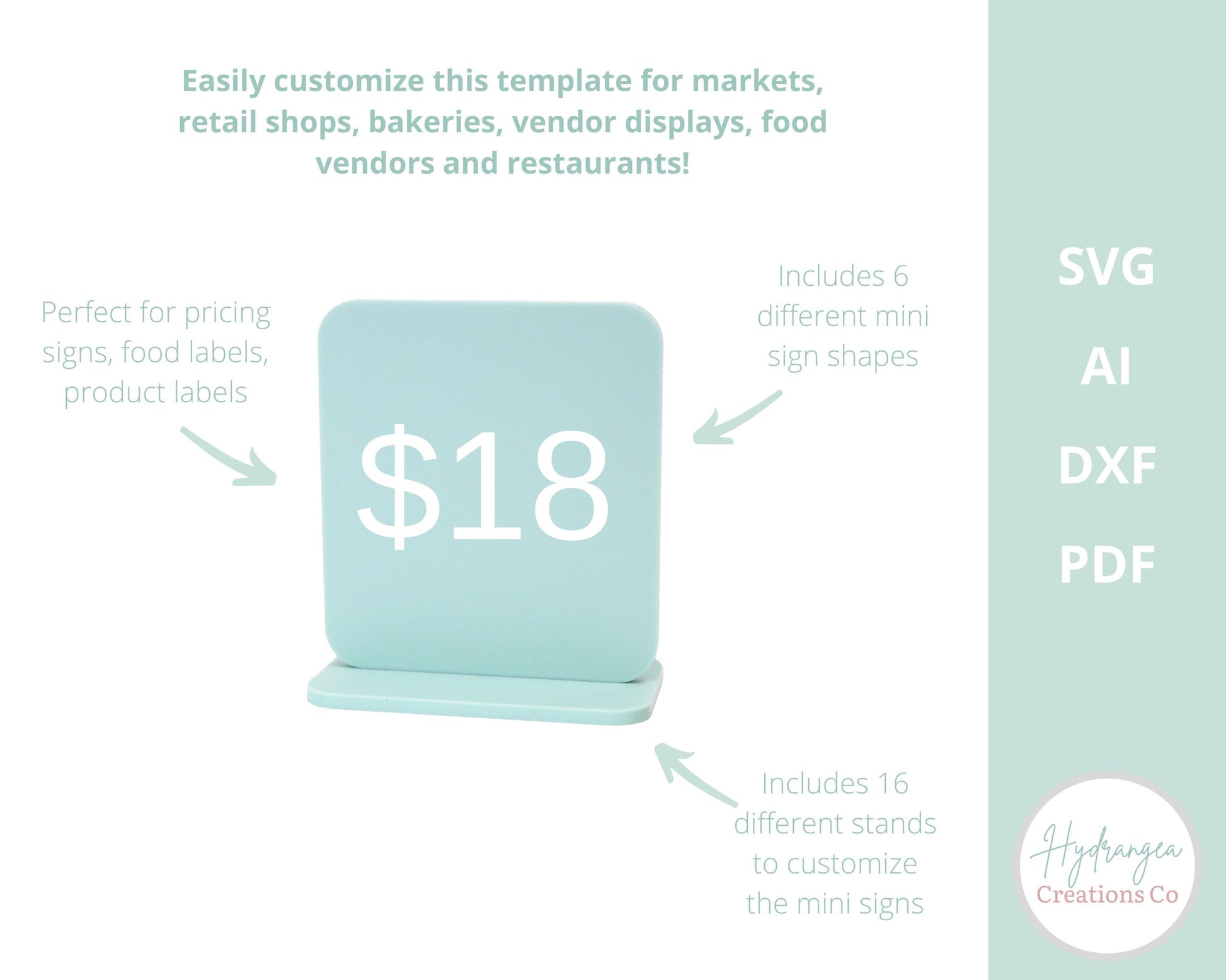 Pricing Signs Laser Cut File SVG | Food Labels Payment Method Craft Show Display | QR Code Instagram Social Media Station |