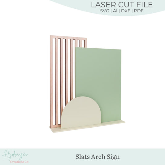 Rectangle and Arch Sign Slats SVG Wedding Template, Social Media, Payment QR Code, Signature Drink, Bar Menu Glowforge Laser Cut Files