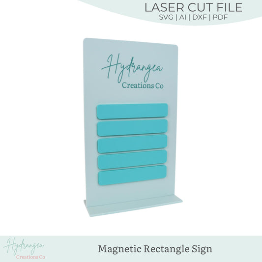 Magnetic Flavor Sign Interchangeable Laser File SVG | Market Craft Show Retail Display | Acrylic Product Price List Sign | Bar Menu