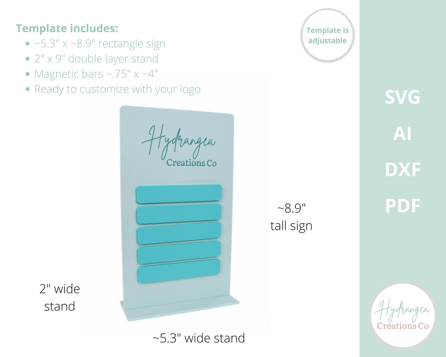 Magnetic Flavor Sign Interchangeable Laser File SVG | Market Craft Show Retail Display | Acrylic Product Price List Sign | Bar Menu