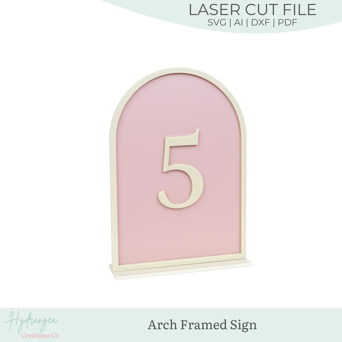 Framed Arch Table Numbers SVG Wedding Table Decor | Acrylic Wood Sign Template | Modern Event Signage | Glowforge Laser Cut File DXF