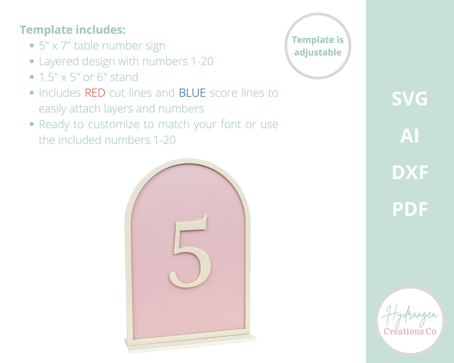 Framed Arch Table Numbers SVG Wedding Table Decor | Acrylic Wood Sign Template | Modern Event Signage | Glowforge Laser Cut File DXF