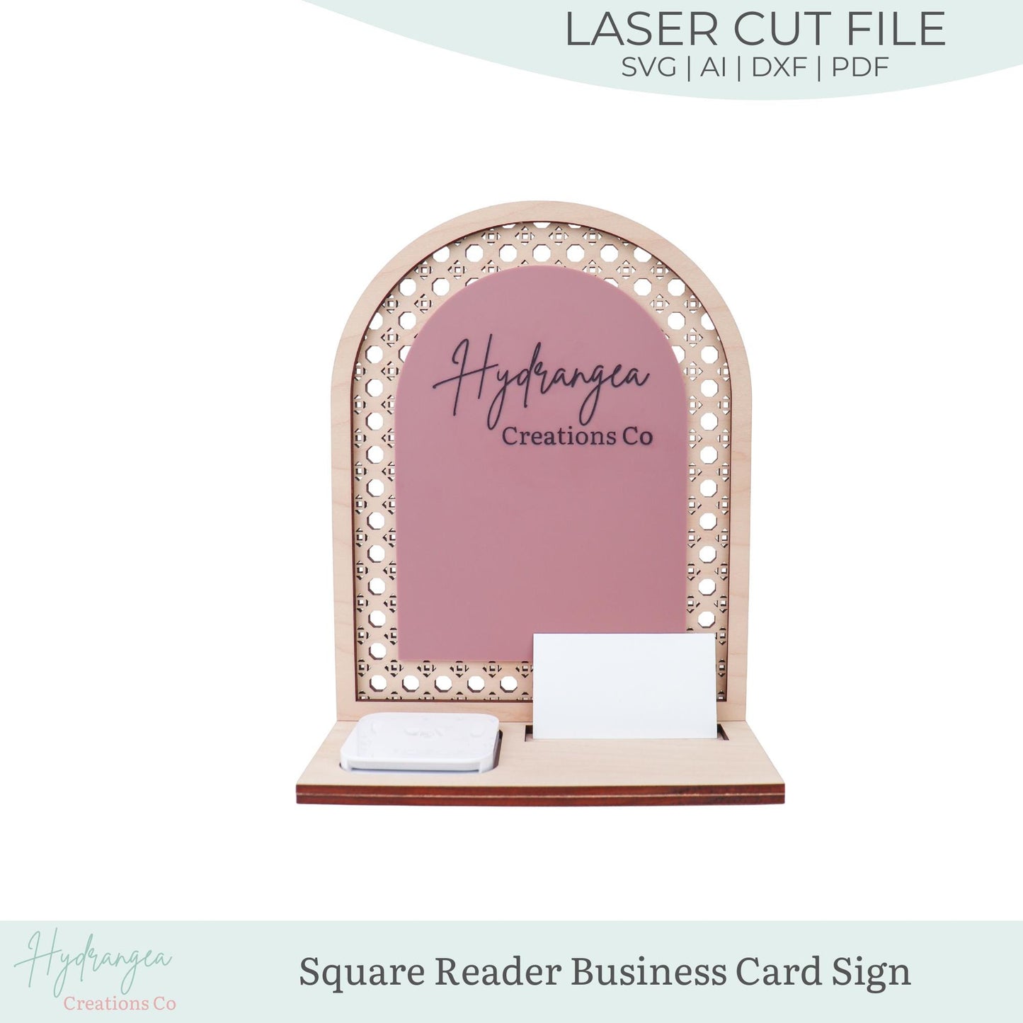 Arch Business Sign Vendor Event Display Square Reader Dock Laser File Market Craft Show Scan to Pay QR Code Social Media Payment Card Holder