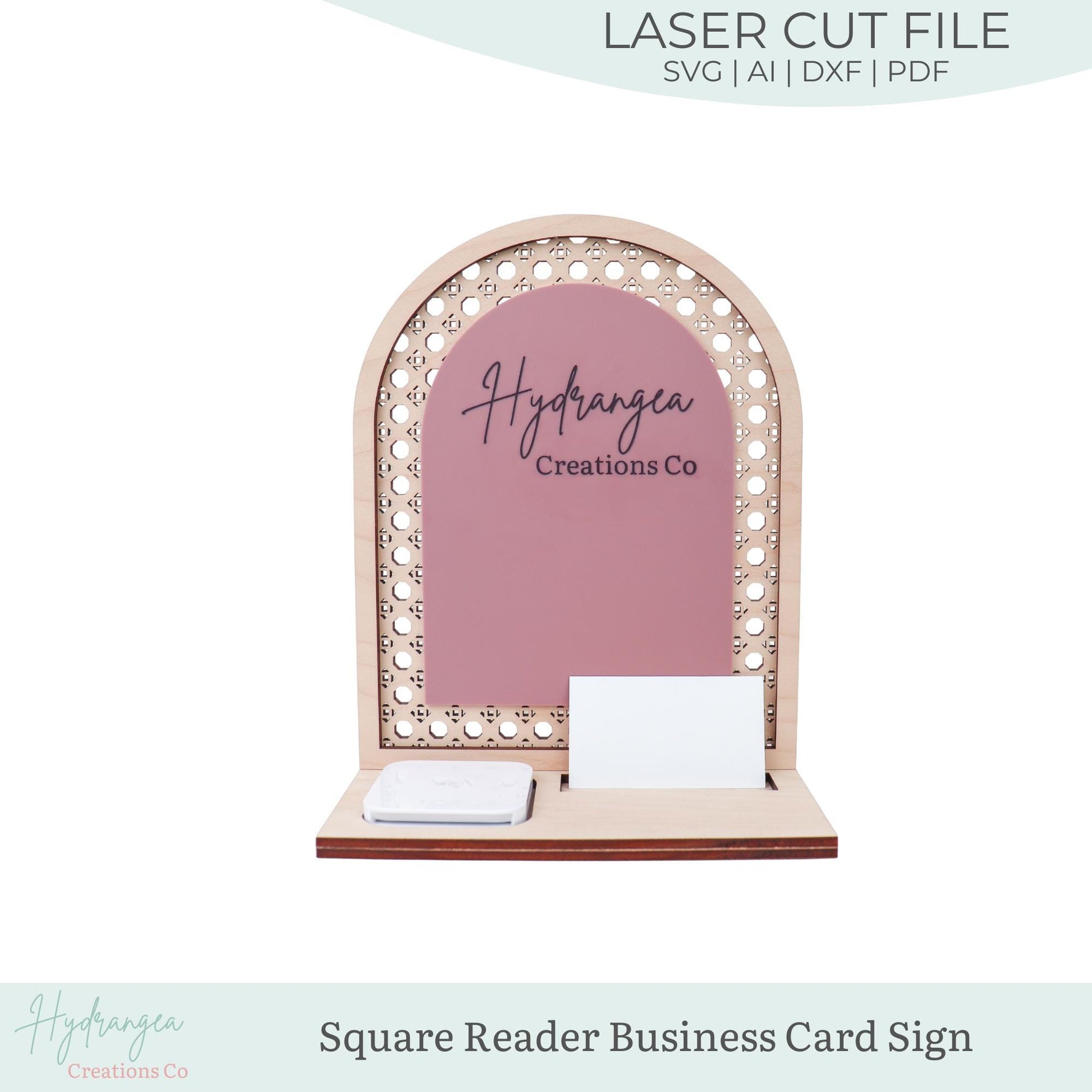 Arch Business Sign Vendor Event Display Square Reader Dock Laser File Market Craft Show Scan to Pay QR Code Social Media Payment Card Holder