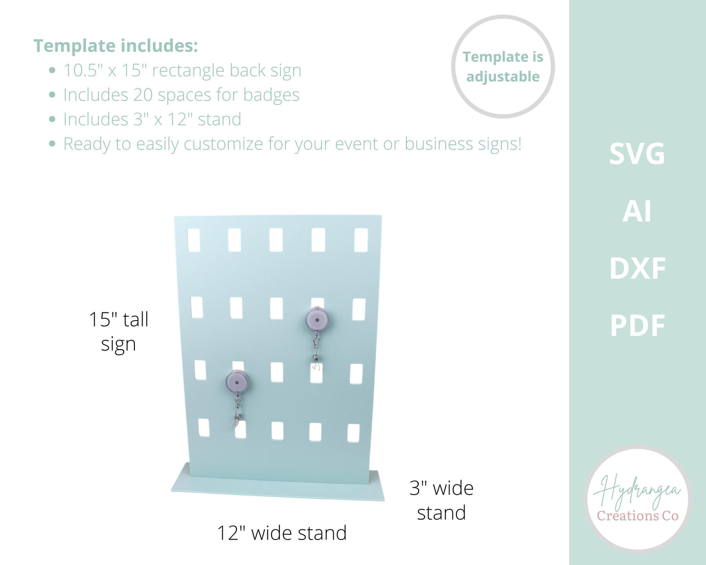 Badge Reel Display SVG Sign Template | Conference Badge Sign | Event Display Sign | Laser Cut File