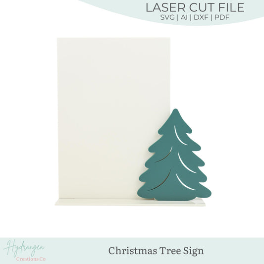 Christmas Tree Sign Template SVG Signage | Signature Drink Sign | Social Media Sign | Party QR Code | Holiday Sign | Laser Cut File