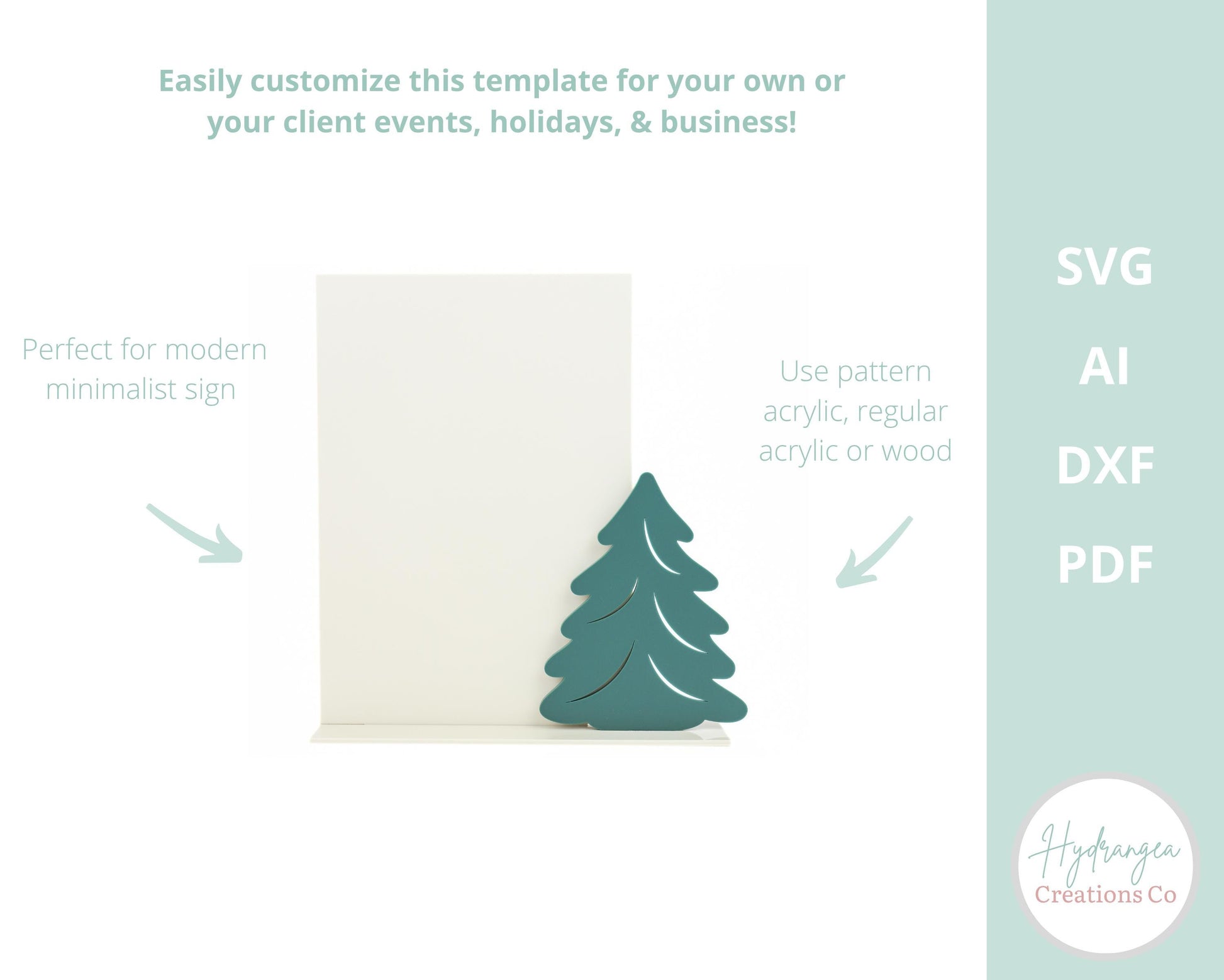 Christmas Tree Sign Template SVG Signage | Signature Drink Sign | Social Media Sign | Party QR Code | Holiday Sign | Laser Cut File
