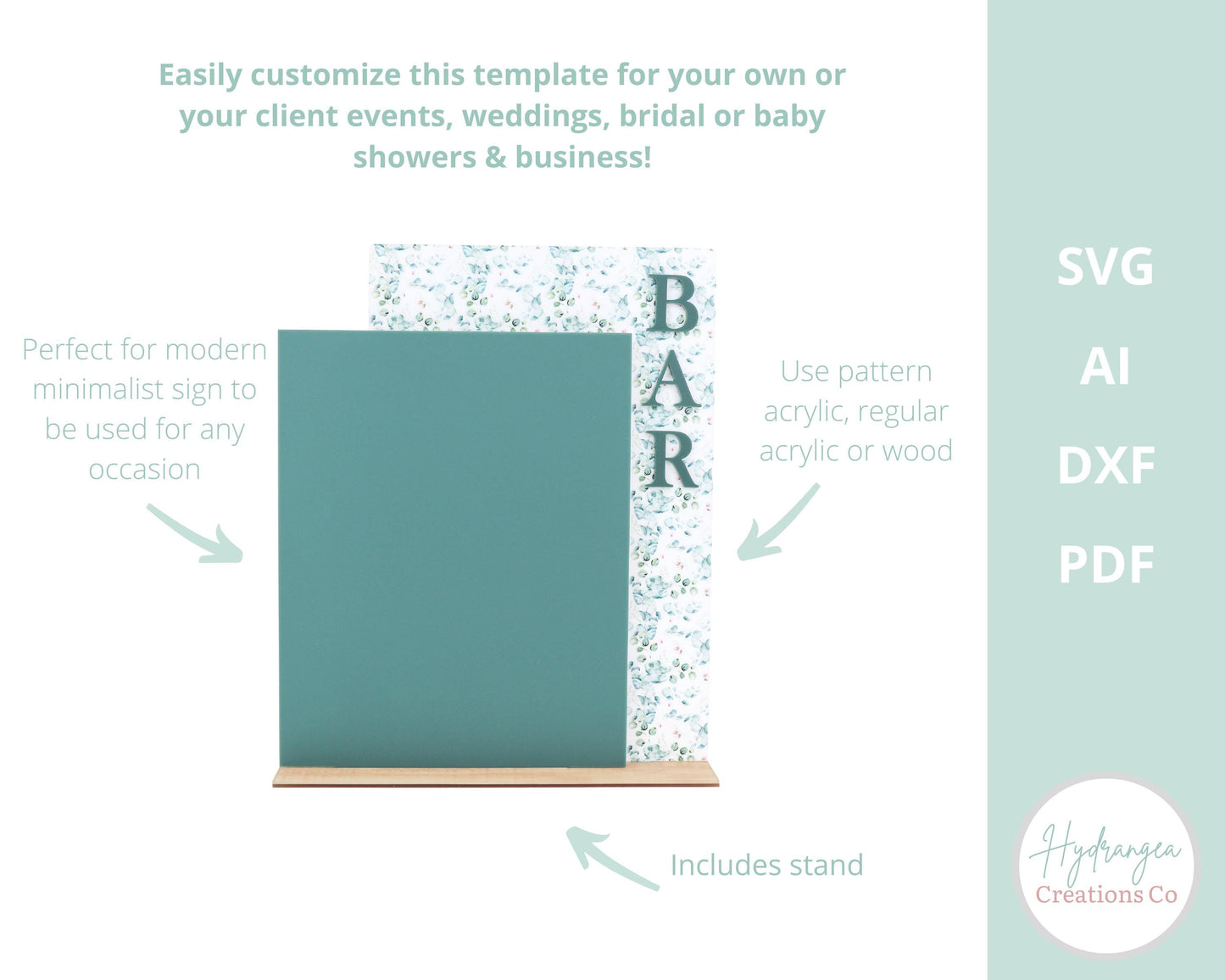 6x9 Layered Sign SVG Template Wedding Signage | Signature Drink or Party Favor Sign | Bridal or Baby Shower Signage | Laser Cut File