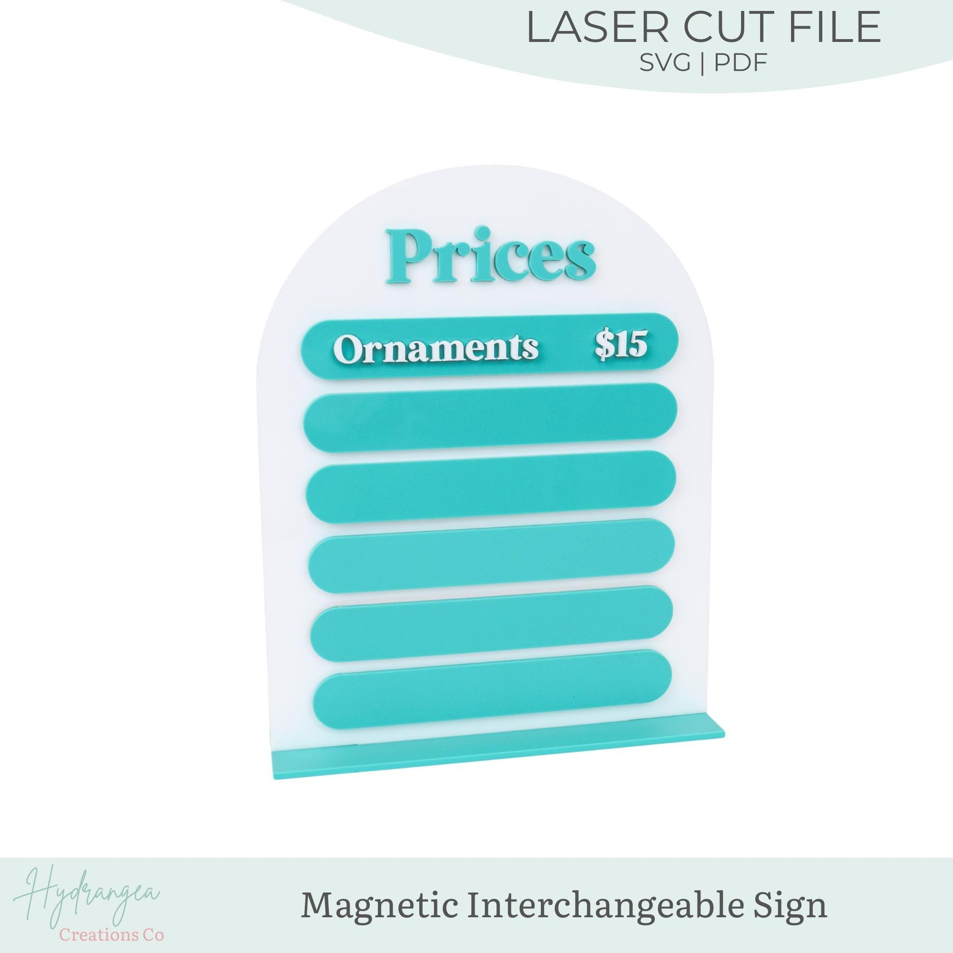 Magnetic Interchangeable Price Product Sign Laser File | Market Craft Show Retail Display | Acrylic Pricing List Sign | 8x10 Magnetic Sign