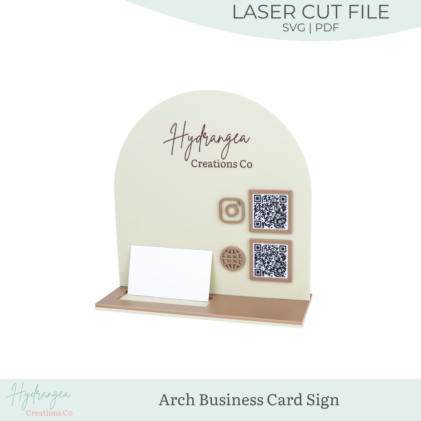 Arch QR Code Business Card Holder Laser SVG Cut File | Payment Scan to Pay Sign | Business Card Holder | Market Craft Show Display