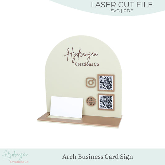 Arch QR Code Business Card Holder Laser SVG Cut File | Payment Scan to Pay Sign | Business Card Holder | Market Craft Show Display