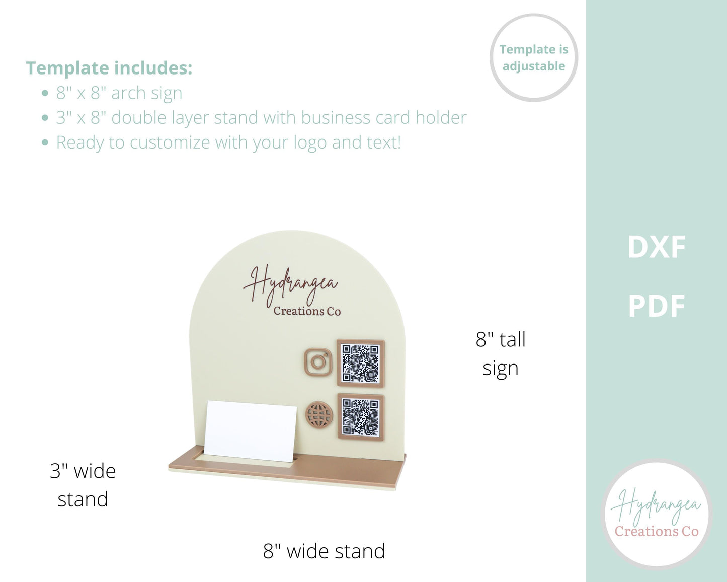 Arch QR Code Business Card Holder Laser SVG Cut File | Payment Scan to Pay Sign | Business Card Holder | Market Craft Show Display