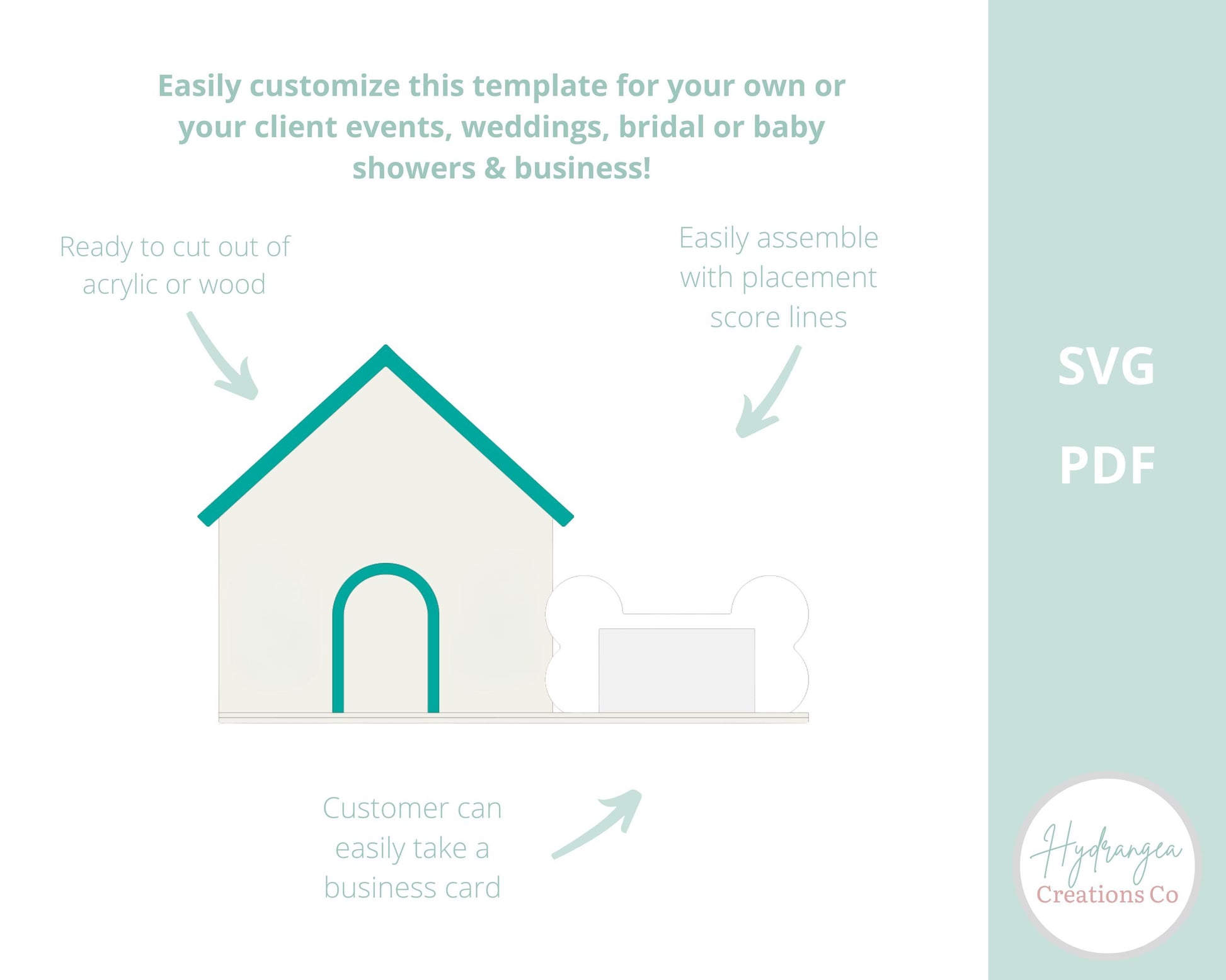 Dog House QR Code Rectangle Sign Template SVG Signage | Business Card Holder Sign | Social Media Sign | Craft Event Display | Laser Cut File