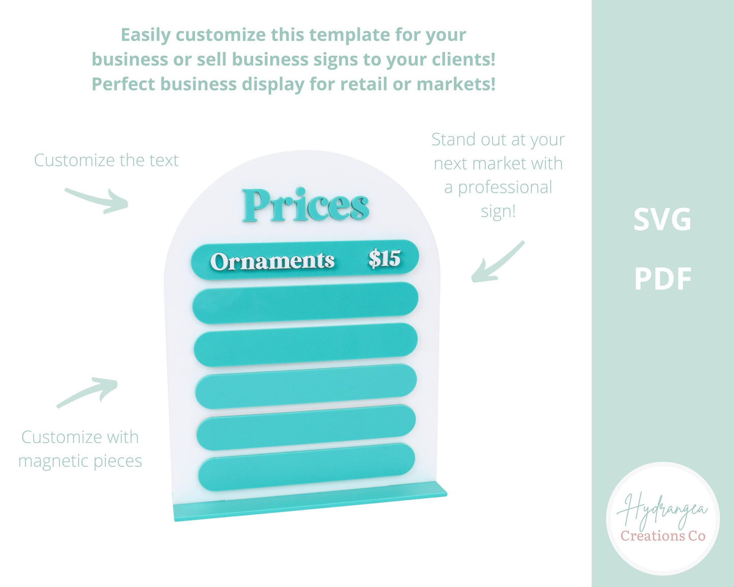 Magnetic Interchangeable Price Product Sign Laser File | Market Craft Show Retail Display | Acrylic Pricing List Sign | 8x10 Magnetic Sign