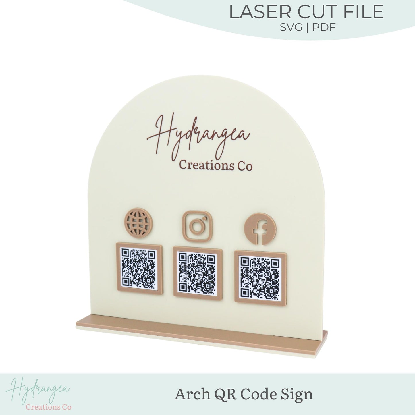 Arch QR Code Business Sign Laser SVG Cut File | Social Media QR Code Scan | Payment Options Sign | Market Craft Show Display