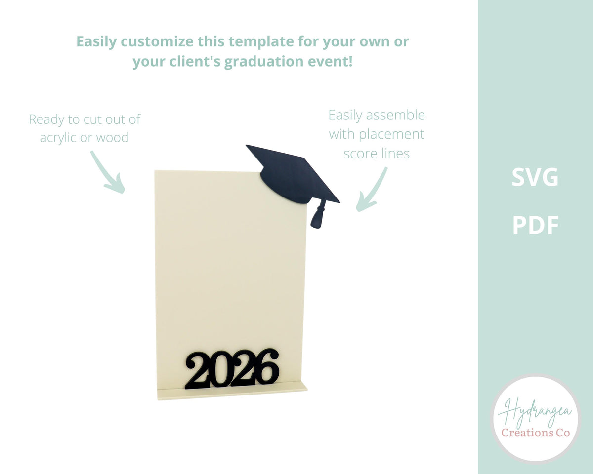 Graduation Class of 2026 Sign Template SVG Signage | Grad Party Sign | Event Menu Sign | Personalized Graduation Sign | Laser Cut File
